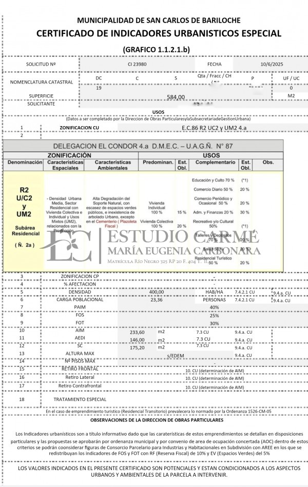 Lote urbano en esquina en venta barrio Ñireco Bariloche