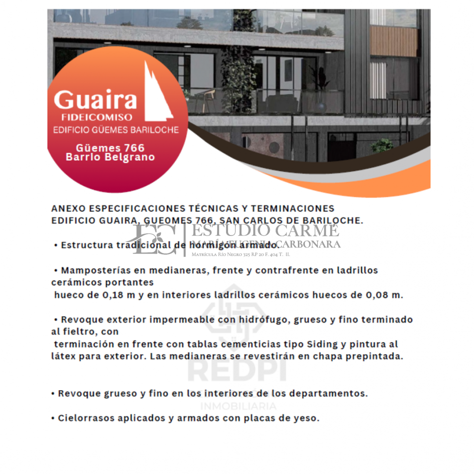 A estrenar B° Belgrano Bariloche apto turismo y profesional entrega marzo 2026 oportunidad de inversion piso 1° "C"